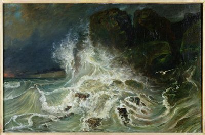 Łamacze przy Granville Point w Kanale, 1853 autorstwa Paul Huet
