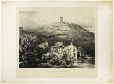 Wieża Mont-Perrou, widziana z brzegów Allier (Owernia) autorstwa Paul Huet