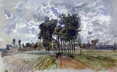 Droga do Crécy, 1857 autorstwa Paul Huet