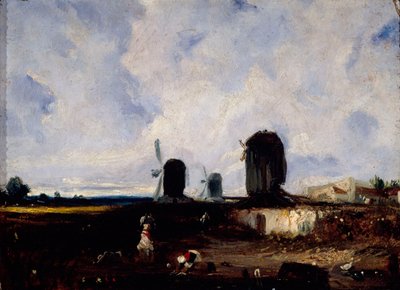 Wiatraki na równinach Montrouge, ok. 1820 r. (olej na płótnie) autorstwa Paul Huet