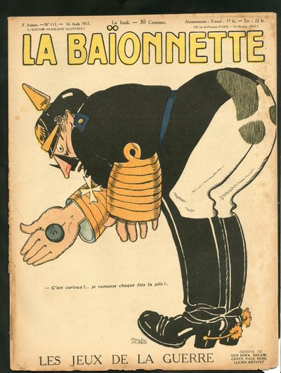 Okładka „”La Baionnette””, Satyryczna w kolorach autorstwa Paul Iribe