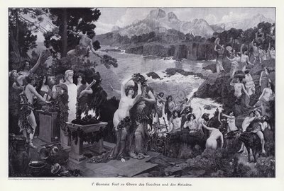 Uczta na cześć Bachusa i Ariadny (rycina) autorstwa Paul Jean Gervais