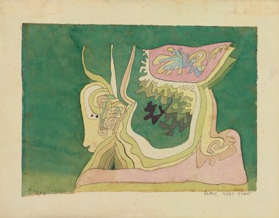 Ponieważ wszystko płynie; Weil Alles Fliesst, ok. 1929 (akwarela, pióro i tusz na papierze) autorstwa Paul Klee