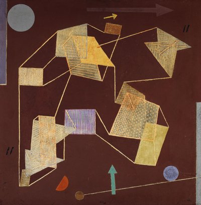 pływalność i wyporność (szybowanie); Winda i ścieżka (szybowanie) autorstwa Paul Klee