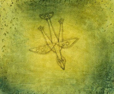 W dół bardziej niepokojącego ptaka; Herabstossender Vogel autorstwa Paul Klee