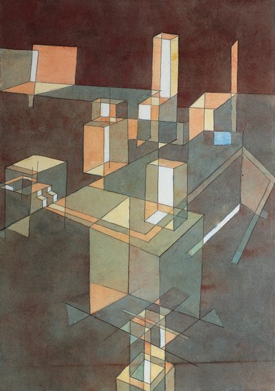Włoskie miasto, Paul Klee (1879-1940), akwarela na papierze Ingres, 34x23 cm autorstwa Paul Klee