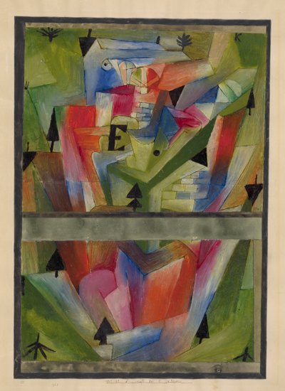 Krajobraz w pobliżu E. w Bawarii, 1921. autorstwa Paul Klee