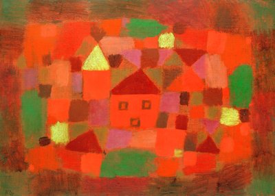 Krajobraz z zachodem słońca autorstwa Paul Klee
