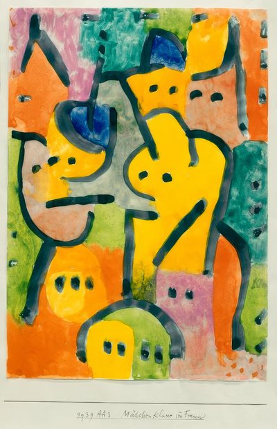 Dziewczęta lekcja na świeżym powietrzu autorstwa Paul Klee