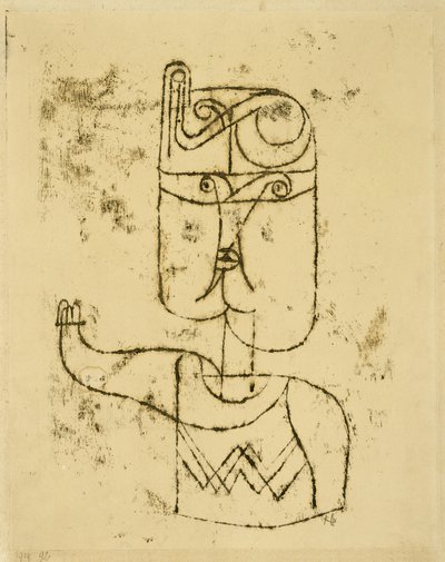 Obraz matematyczny. 1919 (rysunek olejny na papierze, naklejony na karton) autorstwa Paul Klee