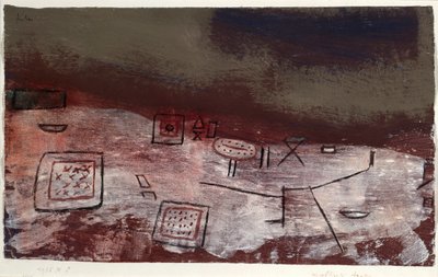 Moeblierte Arktis (meble arktyczne). 1935 (Tempera na papierze) autorstwa Paul Klee
