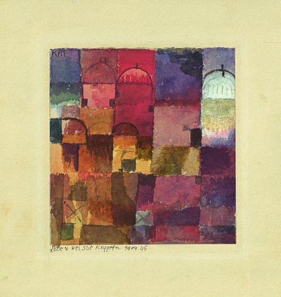 Czerwone i białe kopuły, 1914 autorstwa Paul Klee