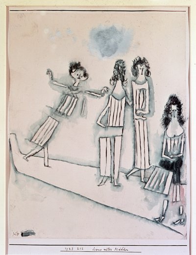 Scena z dziewczynami (rysunek, XX w.) autorstwa Paul Klee