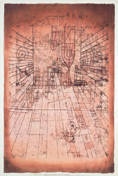Szwajcaria, Berno, perspektywa pokoju z mieszkańcami autorstwa Paul Klee