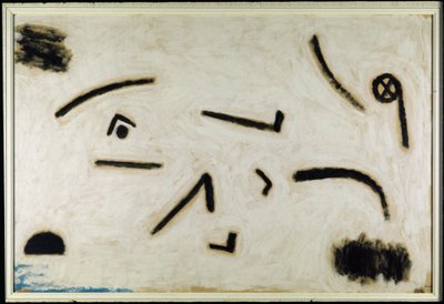 Bez tytułu (znaki na czarnym tle), C.1940 (kolor i klej na papierze) autorstwa Paul Klee