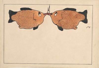 Bez tytułu Dwie ryby, haczyk, robak, 1901. autorstwa Paul Klee