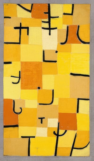 Znaki w kolorze żółtym. 1937 autorstwa Paul Klee