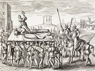 Propaganda z XVI wieku ilustrująca kary nałożone przez króla Henryka VIII na angielskich katolików. autorstwa Paul Lacroix