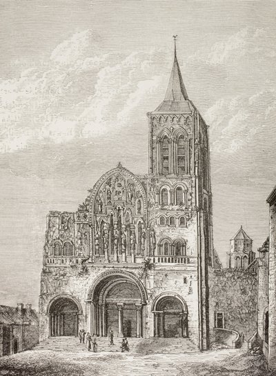 Kościół opactwa Magdelene w Vezelay we Francji, gdzie św. Bernard głosił kazania podczas drugiej krucjaty w 1146 r. autorstwa Paul Lacroix