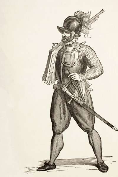 Arquebusier z XVI wieku. autorstwa Paul Lacroix