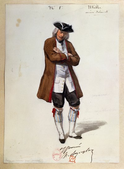 Kostium dla Luisy Miller autorstwa Giuseppe Verdiego, szkic autorstwa Paul Lormier