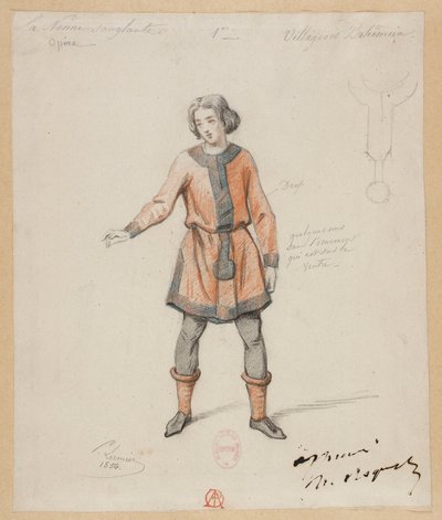 Gounod - Krwawa zakonnica - Cztery modele kostiumów autorstwa Paula Lormiera - 1. Czeski wieśniak autorstwa Paul Lormier