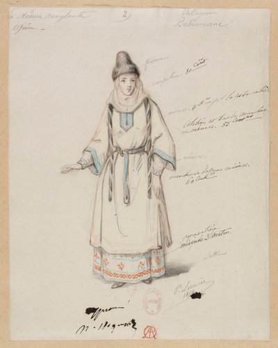Gounod - Krwawa zakonnica - Cztery modele kostiumów autorstwa Paula Lormiera - 2. Czeski wieśniak autorstwa Paul Lormier