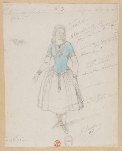 Gounod - Krwawa zakonnica - Cztery modele kostiumów autorstwa Paula Lormiera - 3. Czeska wieśniaczka autorstwa Paul Lormier