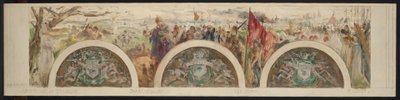 Szkic holu wejściowego Hôtel de Ville: Paryż i wysokie epoki; Okres Gallo-Franco autorstwa Paul Louis Delance