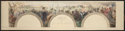 Szkic holu wejściowego Hôtel de ville de Paris: Paryż i wielkie epoki autorstwa Paul Louis Delance