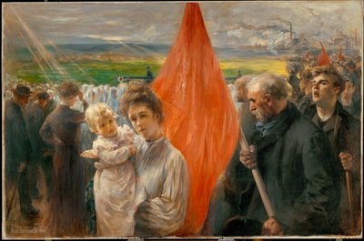 Strajk w St. Ouen (obraz na płótnie) autorstwa Paul Louis Delance