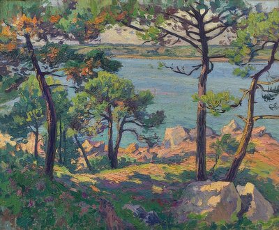 Sosny na rzece Trieux. 1913 autorstwa Paul Madeline