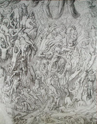 Sąd Ostateczny (ołówek na papierze) autorstwa Paul Marc Joseph Chenavard