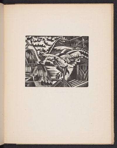 Garden Pond, ilustracja z "Places. 7 grafik reprodukowanych z klocków zaprojektowanych i wygrawerowanych przez Paula Nasha, z ilustracjami prozą". Londyn, William Heinemann autorstwa Paul Nash