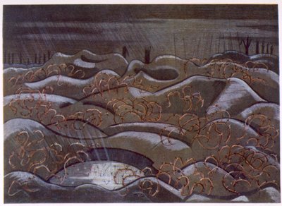 Hill 60 from the Cutting, od British Artists at the Front, kontynuacja frontu zachodniego, część trzecia, Paul Nash autorstwa Paul Nash