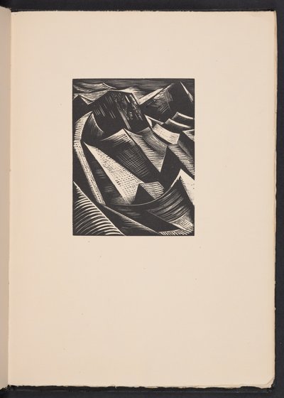 Pojawiająca się sucha ziemia, ilustracja z "Obrazów wojny... Poems" autorstwa Richarda Aldingtona autorstwa Paul Nash