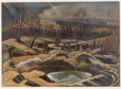 Pole w Passchendaele, Brytyjscy artyści na froncie, Kontynuacja frontu zachodniego, część trzecia, Paul Nash autorstwa Paul Nash