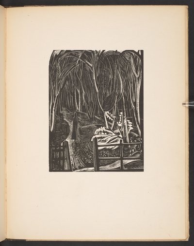 Winter Wood, ilustracja z "Places. 7 grafik odtworzonych z klocków zaprojektowanych i wygrawerowanych przez Paula Nasha, z ilustracjami prozą". Londyn, William Heinemann autorstwa Paul Nash