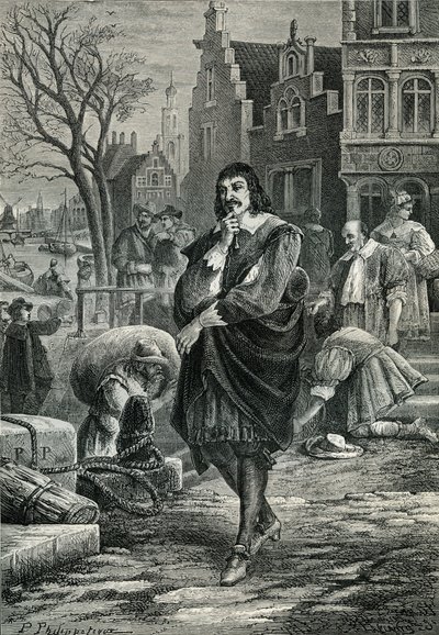 René Descartes w Amsterdamie autorstwa Paul Phillipoteaux