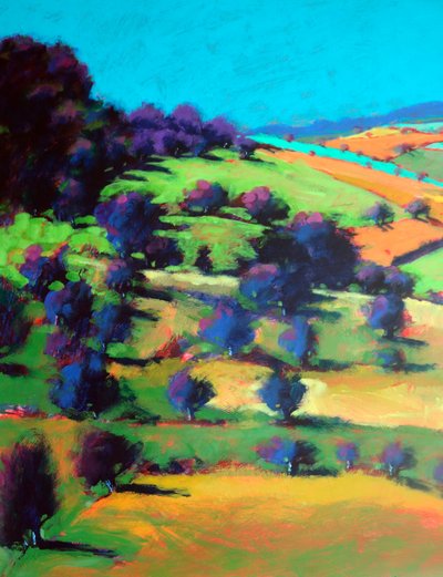 Barrowwake Looking Northwest (Detail #2), 2025 (akryl na płycie) autorstwa Paul Powis