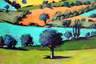 Coombe z bliska 2 (akryl na pokładzie) autorstwa Paul Powis