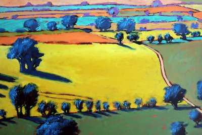 Cotswold Way z bliska (akryl na pokładzie) autorstwa Paul Powis