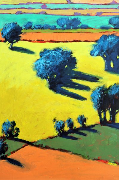 Cotswold Way z bliska 4 (akryl na pokładzie) autorstwa Paul Powis
