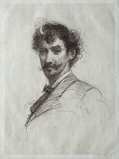 James McNeill Whistler z białym zamkiem i monoklem autorstwa Paul Rajon