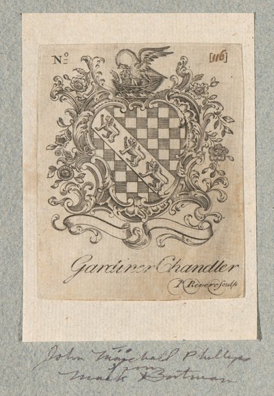 Ekslibris Gardinera Chandlera autorstwa Paul Revere