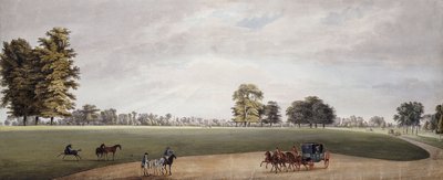 Powóz w parku w Luton witany przez jeźdźców i żrebiąt, autorstwa Paul Sandby