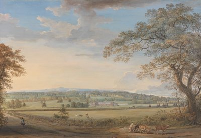 Widok na Vinters w Boxley w hrabstwie Kent, z papierniami Turkey pana Whatmana autorstwa Paul Sandby