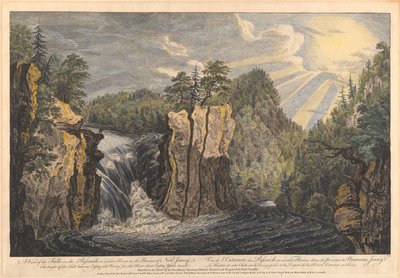 Widok wodospadów rzeki Passaic, czyli Second River, w prowincji New Jersey autorstwa Paul Sandby