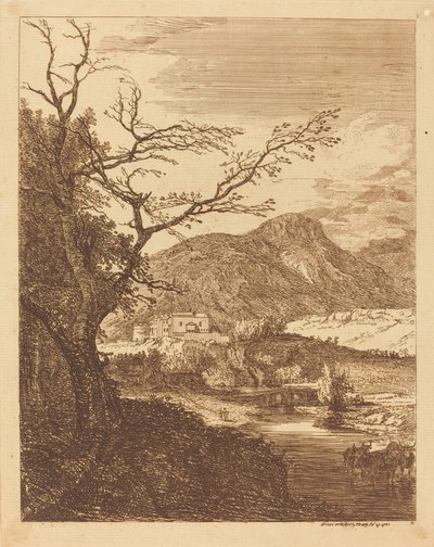 Capriccio z zamkiem w Edynburgu i fotelem Artura autorstwa Paul Sandby
