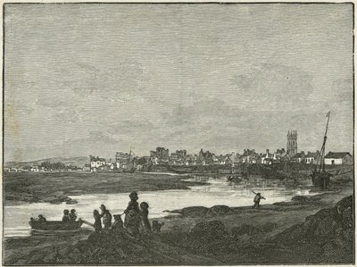 Cardiff od strony południowej (rycina) autorstwa Paul Sandby